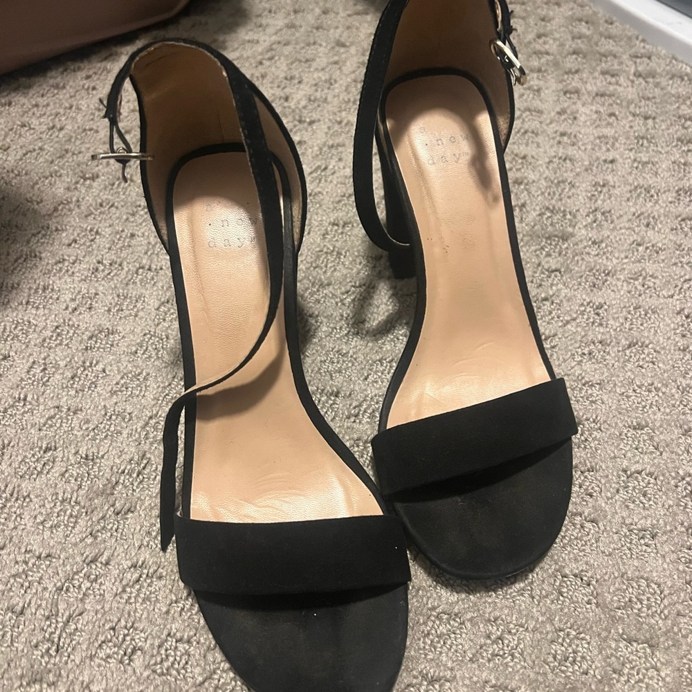 a new day Black Strappy Heels